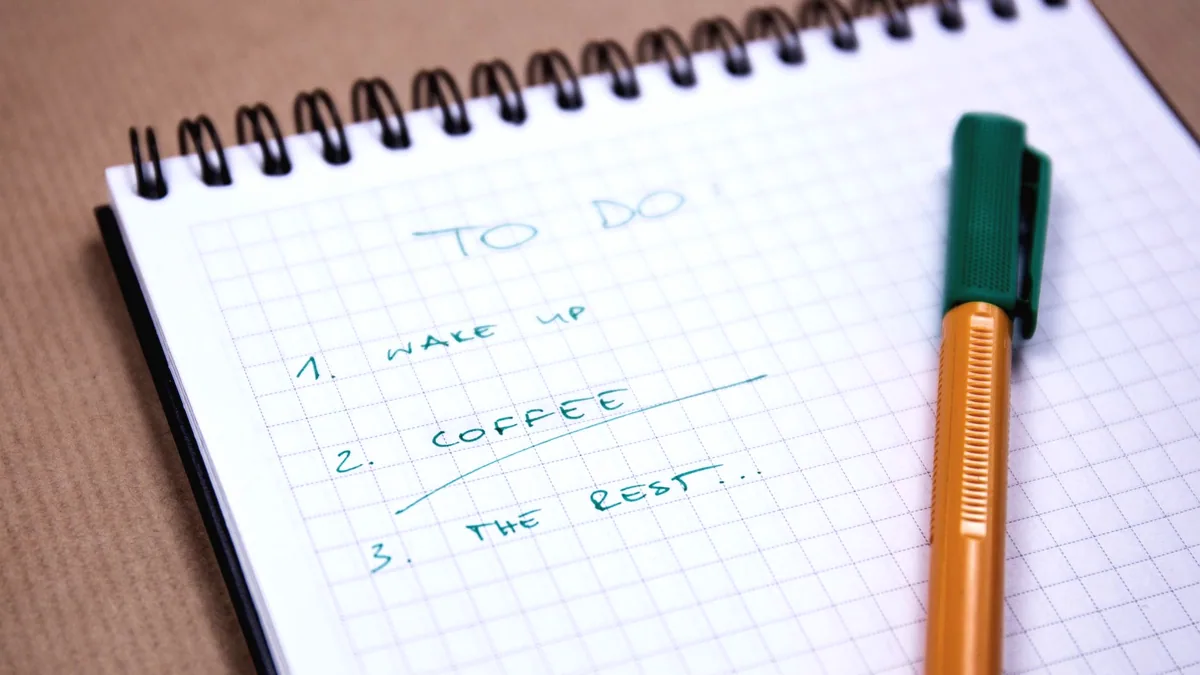 A handwritten list running down a page.