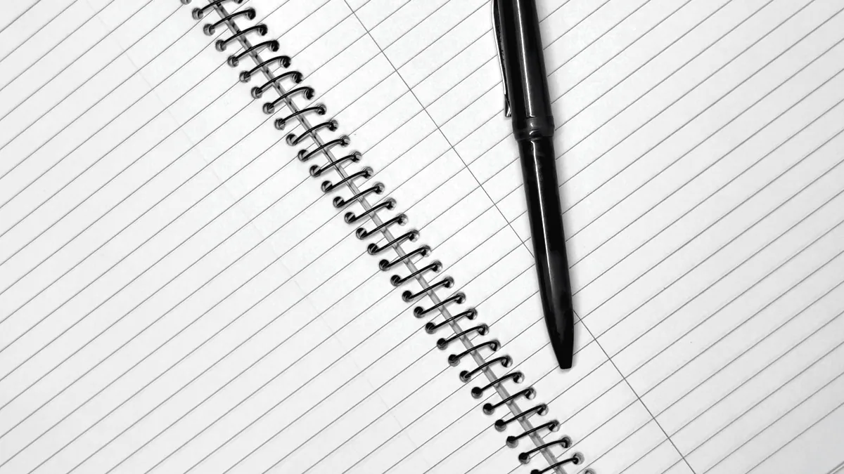 A blank page and a pen.