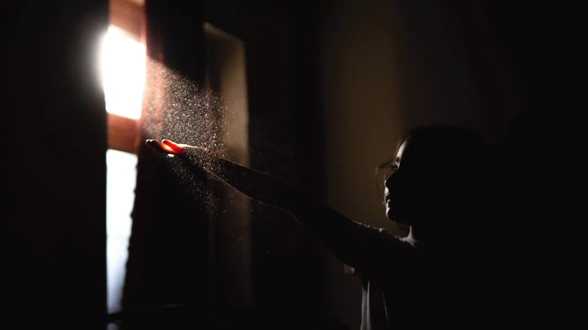 Sunlight coming through a window, with dust visible in the beam.